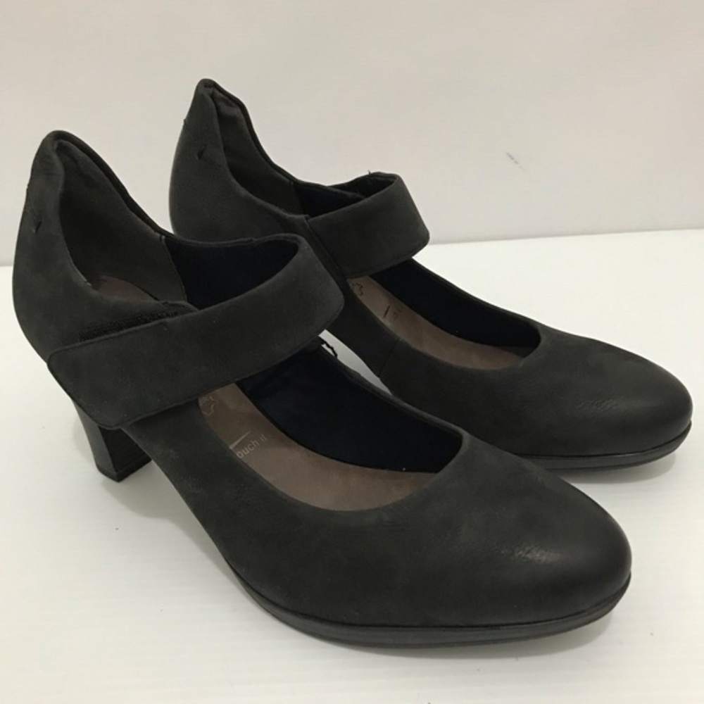 NWT Tamaris Touch It Black Suede Block Heel Pumps - Womens Size EU 40